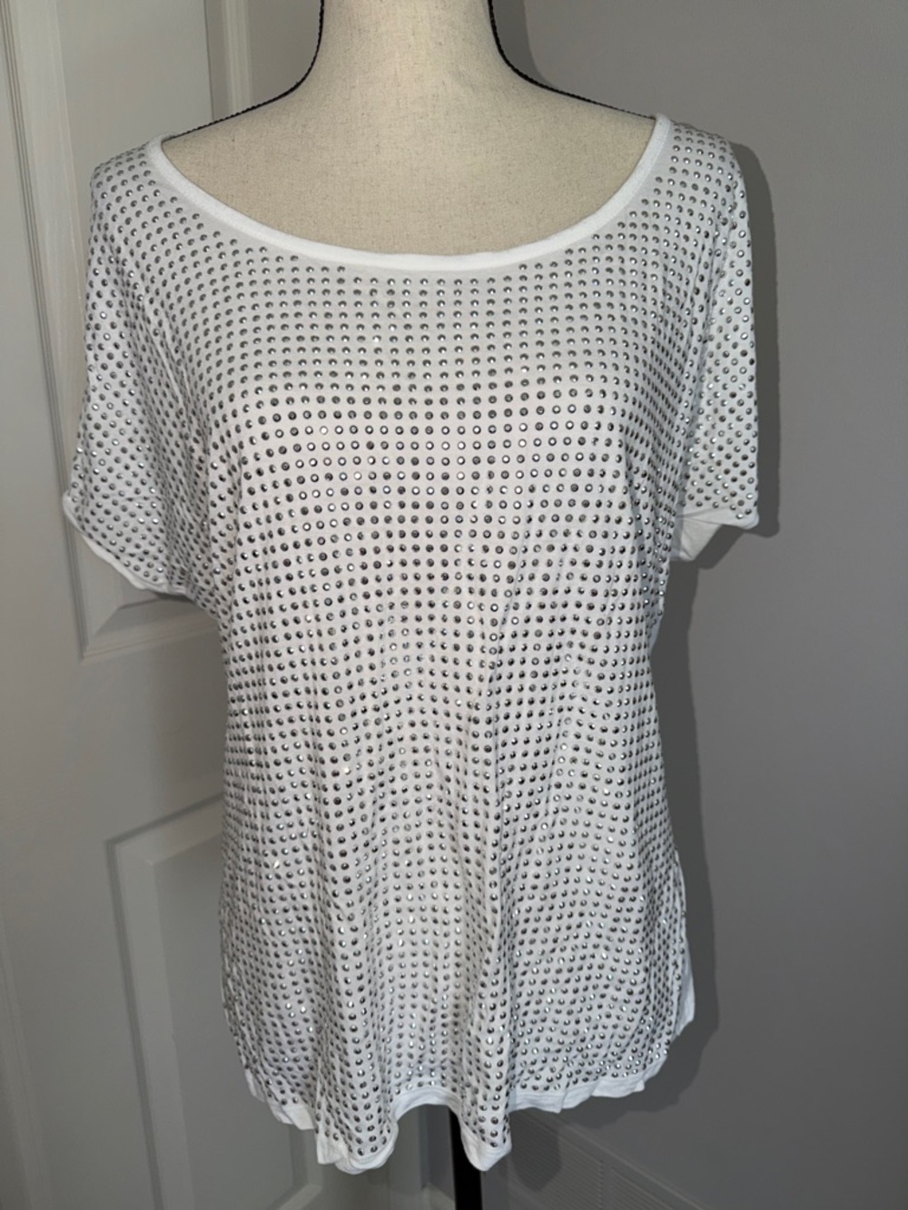 Like New! INC - Cold Shoulder Sparkly Dot Top